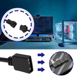 ECSiNG 2 Pack 5V 3 Pin ARGB Female to SM Female Adapter Cable 1 to 3 ARGB Split Cable 30cm for PC LED Strip 5V ARGB Fan Computer Case