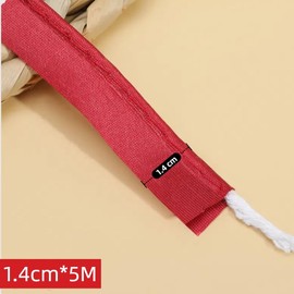 5mx1.4cm Red Polyester Piping Trim Satin Piping Cord Tape for Edge Sewing