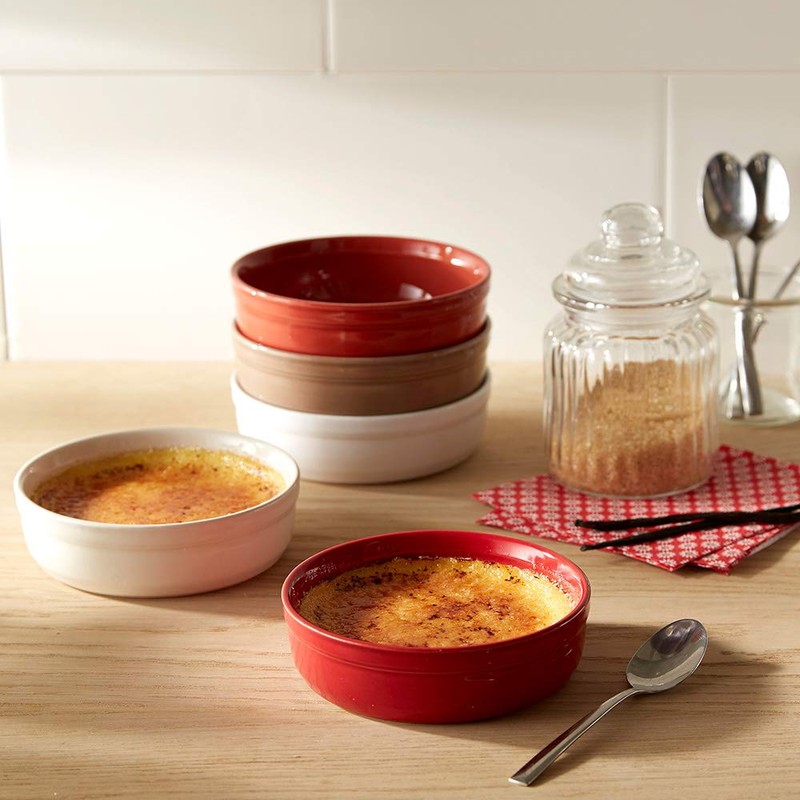 Emile Henry Crème Brûlée Ramekin Dish, Burgund, 2er-Set