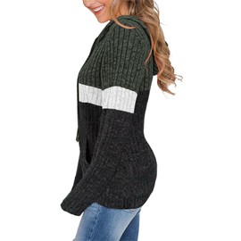 Long Sleeve Shirts for Women Sweaters Fall Fashion 2024 Outfits Tops Dressy Casual Sweatshirts Trendy Hoodies Ladies Tunics Clothes Green/White/Black Medium