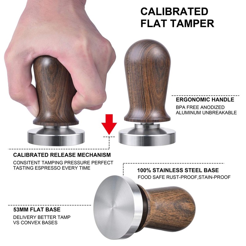 53mm Calibrated Espresso Tamper, MATOW Calibrated Coffee Tamper with Spring