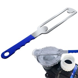 Pool Pump Lid Removal Tool with Handle Grip, Upgraded Metal Pool Pump Cover Removal Wrench Swimming Pools Strainer Lid Removing Tool Compatible with Hayward Super II Pump SP3000 SP3010 SP3007 Series