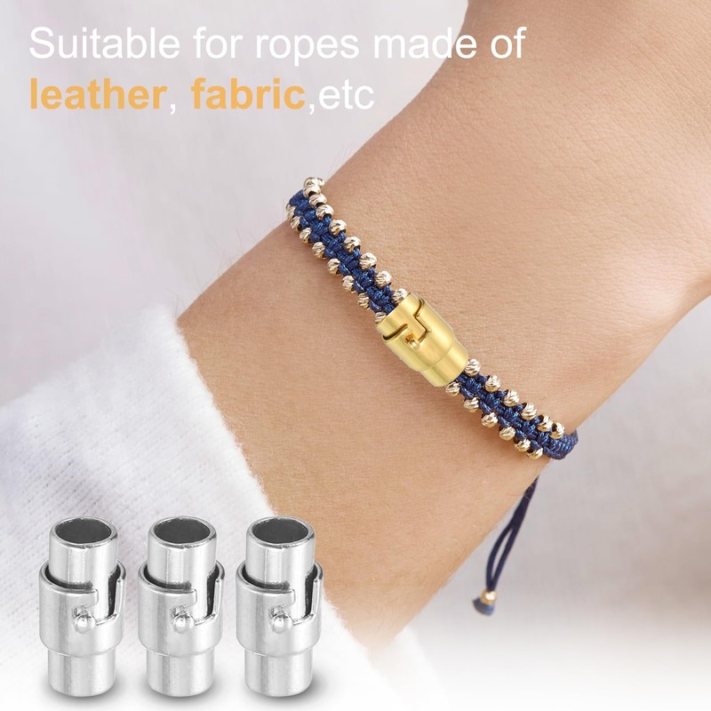 sourcing map 32 Pcs Magnetic Clasps, 5mm /0.2 Inch Leather