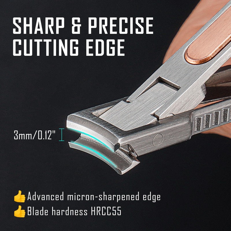 KeyUnity Titanium Foldable Nail Clipper with File, German 4116 Stainless