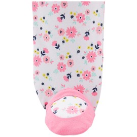 Simple Joys by Carter's Baby Girls' 3-Pack Sleep and Play, Pink Floral, Blue Floral, Navy Dot, 6-9 Months