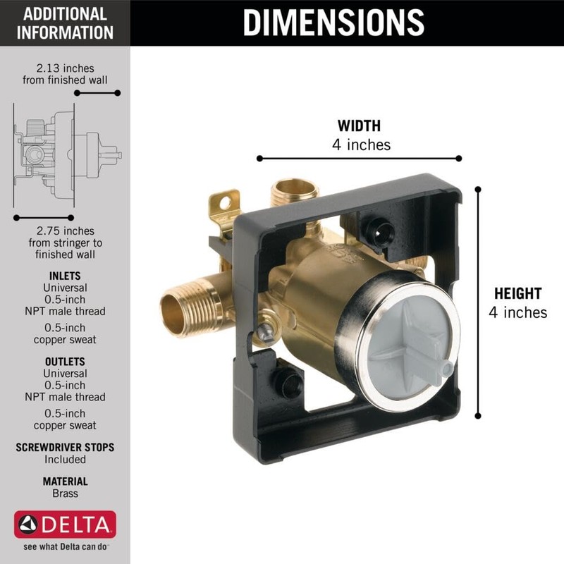Delta Faucet R10000-UNWSHF MultiChoice Universal Shower Valve Body for Shower