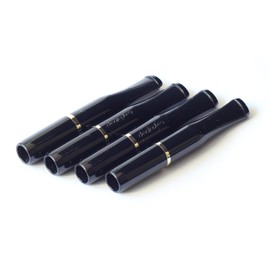 Denicotea 4 x Zigarettenhalter Schwarz mit Goldener Ring