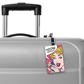 Centon OTM Essentials Black Leather Bag Tag, Lady Lucy