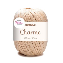Circulo Charme Cotton Yarn for Crochet and Knitting, 100% Mercerized Cotton Yarn, Brazilian Virgin Cotton–Brown Cotton Yarn, Color 7684 -Porcelain, 5.3 oz, 433 yds – Sport
