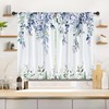 Visioun Eucalyptus Blue Green Leaves Kitchen Curtains Rustic Floral Flower