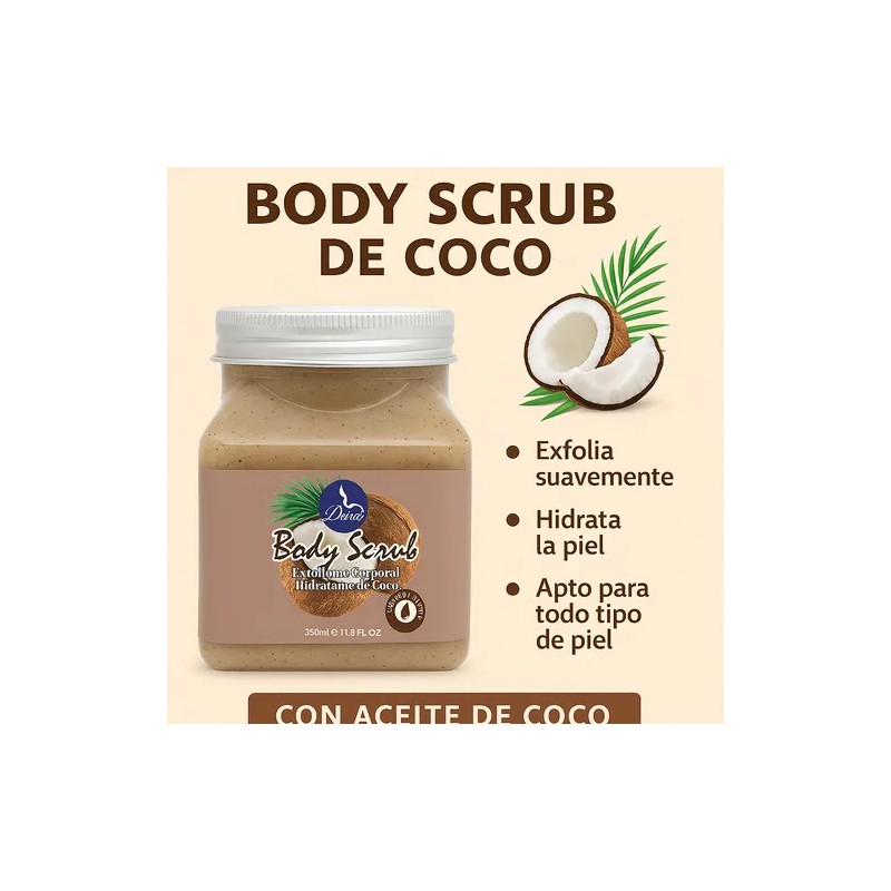 Exfoliante Facial-Corporal 350 ml Coco Nutre, Aclara y Suaviza Arrugas