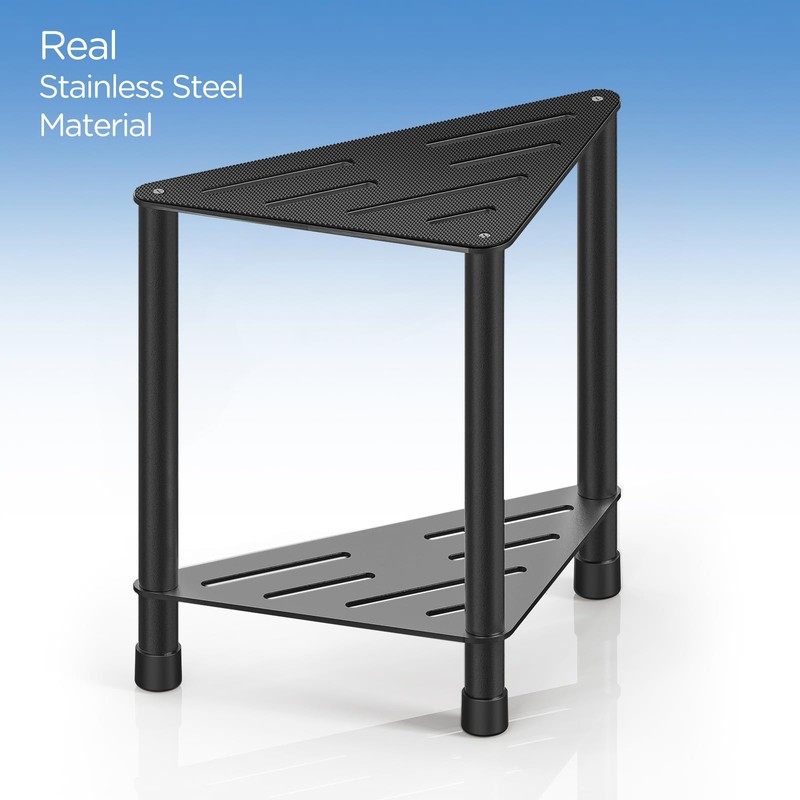 LarFaFa Stainless Steel Black Shower Stool for Inside Shower, 15.4''