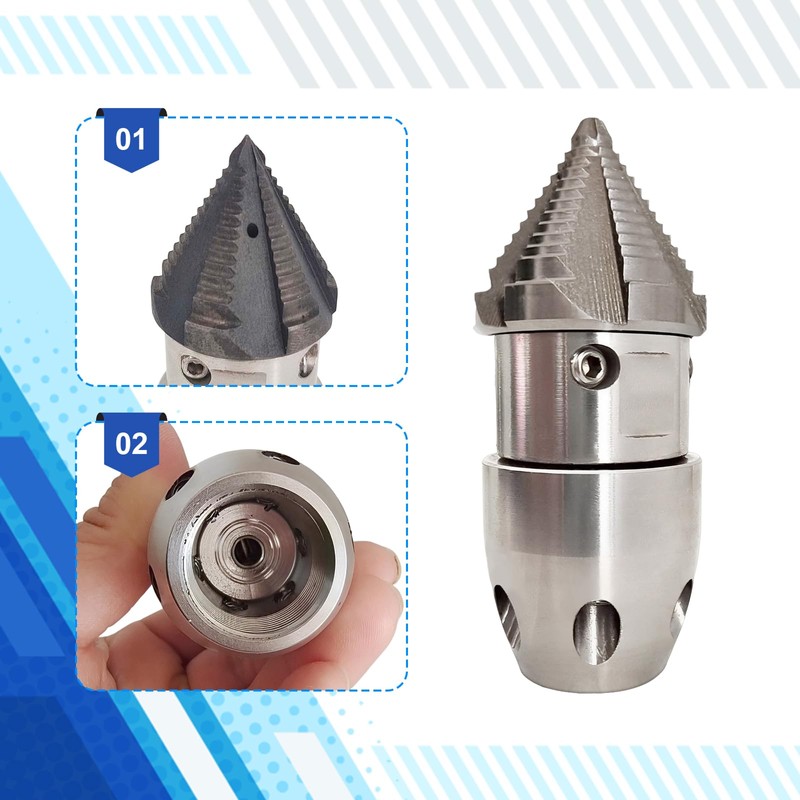 ＡＷＨＡＯ Sewer Jetter Nozzle Cleaning Nozzle 3/8 Quick Connector Pipe