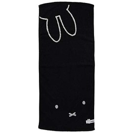 Marushin 5805007800 Face Towel, Miffy, 13.4 x 31.5 inches (34 x 80 cm), Black Miffy, 100% Cotton