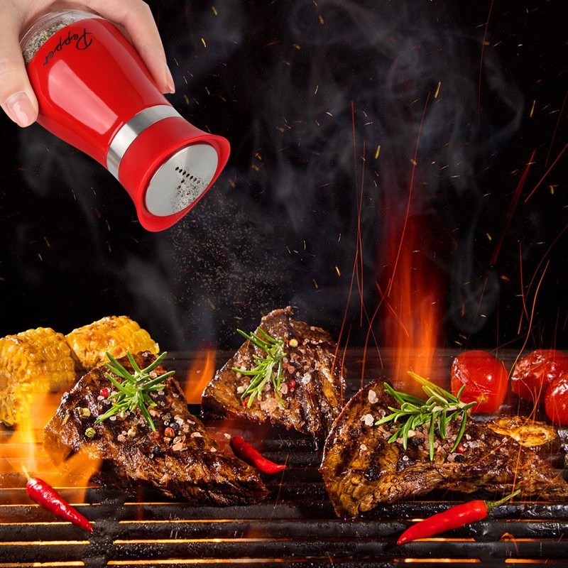Accmor Salt and Pepper Shakers Set, 4 oz Stainless Steel