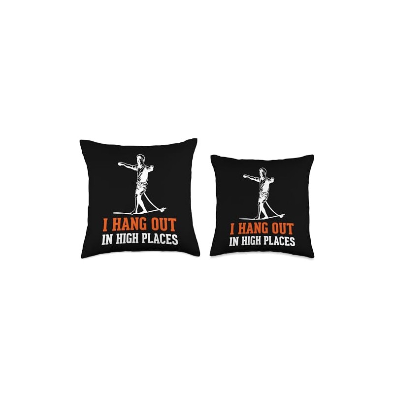 Slackline Swing Set Slacklining Board Gear Slackliner Throw Pillow
