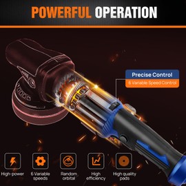 Buffer Polisher, 920W Practical Dual Action Polisher Kit with 29 Sanding Waxing Polishing 5 inch Essential Accessories, Detachable Handle, 6 Variable Speed/120mm Random Orbital Polisher