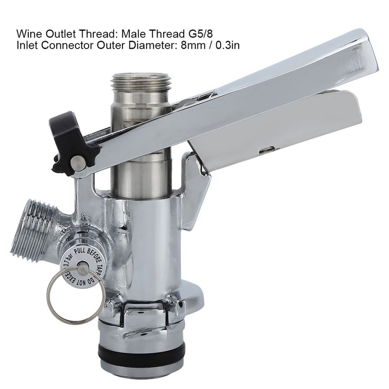 G5/8 U Type Stainless Steel Beer Keg Coupler Dispenser Accessory