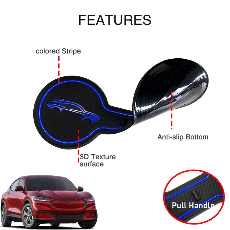 LSAUTO Compatible for Ford Mustang Mach-E Car Cup Holder Coaster,