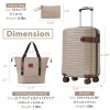 20 Inch Khaki Luggage Sets 3-Piece Lightweight Hardshell ABS Carry-On