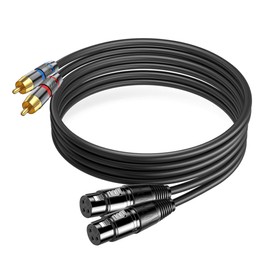 Tiierzon Dual XLR to RCA Cable 5Ft,Heavy Duty Dual XLR Female to Dual RCA HiFi Stereo Audio Connection Microphone Interconnect Cable (5Ft)