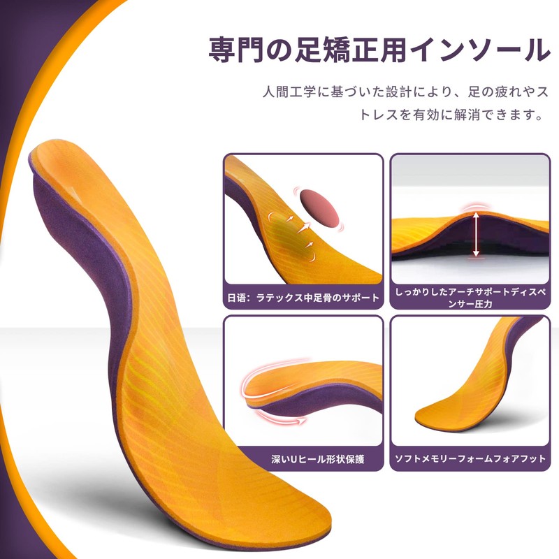 DynWalker Insole, Shock Absorption, Footbed, Memory Foam, Arch Support, Adjustable