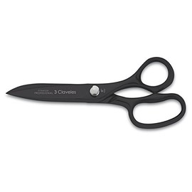 3 Claveles 8" High Performance Scissors, Carbon Steel, Black, 23 cm (9")
