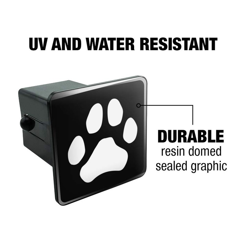 Graphics and More Paw Print Dog Cat White on Black
