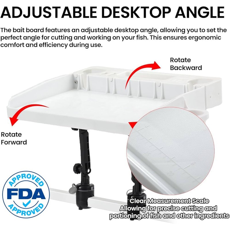 HITORHIKE Bait Board Set with Mounts & Extenders – White
