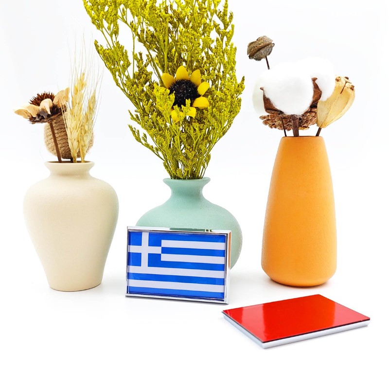 Perdecor Greece Flag Sticker Emblem Greek Decal Car Chrome Flags,
