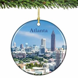 Atlanta Skyline Christmas Ornament Porcelain 2.75 Inches