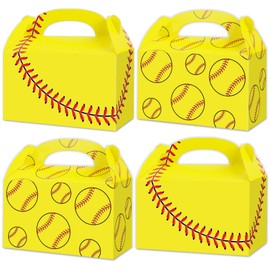 gisgfim gisgfim 12 Pcs Softball Party Gift Treat Box, Softball Candy Goodie Favor Box for Softball Theme Birthday Baby Shower Party Favors Supplies Decorations