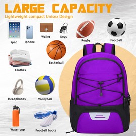 Goloni Soccer Backpack,Soccer Bag with Ball Holder & Shoe Compartment,Large Sports Bag for Basketball, Volleyball,Football