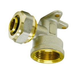 Pipetec SFWW1604 Screw Wall Angle 90° 16 x 2 1/2 Inch DVGW Screw Fitting Wall Angle