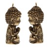 ledmomo Mini Buddha Statue Figurine, 2 Pieces Brass Figurine, Shakyamuni
