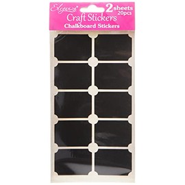 Eleganza Chalkboard Stickers-Rectangle, Synthetic Material, Black, 24 x 11.4 x 0.1 cm