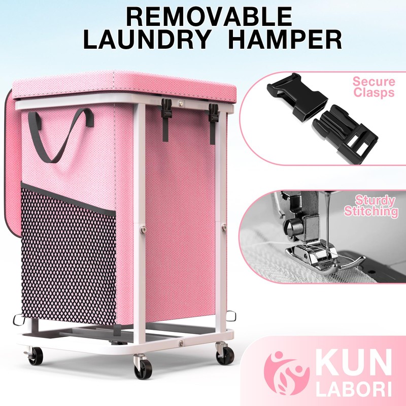 40 Gal(150L) High Grade Large Laundry Basket with Wheels, Rolling