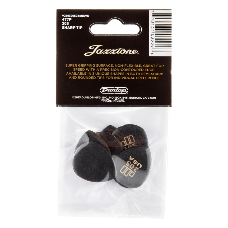 Jazztone 205 Plektrum 6er-Set, small/medium