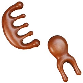 Sandalwood Scraper + Sandalwood Massage Comb 2 Piece Set: Massage Comb Sandalwood Comb Sandalwood Scraper Material, Natural Golden Sandalwood Meridian Massage, Scalp Massage, Face Massage, Neck