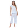 Casual Noches de la mujer Lace Cap Sleeve Capri Pajama