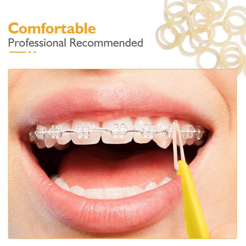 INGJIA Orthodontic Braces with 5 Placements, 500 Pieces Orthodontic Elastic