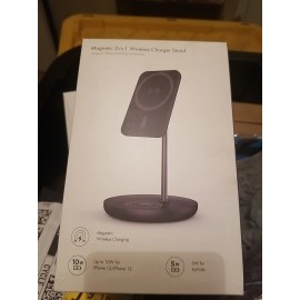Magnetic 2 In 1 Wireless Phone Charger Stand White New MS02 Pro