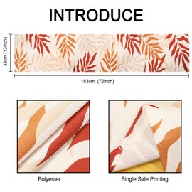 Inhobbok Table Runner Red Brown Orange Polyester Linen Table Runner Modern Living Room Washable Table Runner Decoration Dining Room Table Runner Country House Style for Thanksgiving Table Decoration