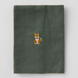 Concise 534358 Bookcover Bunko Cloth Book Cover Shiva Dog Green