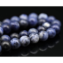 ElisaJewelryArt - Natural Sodalite Beaded Choker Necklace Genuine Gemstone Creativity Stone Clasp Closure Necklace Unisex Necklace (22.00, Sodalite)