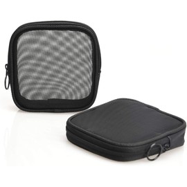 Mesh Travel Toiletry Bag, Transparent Standing Pouch, Portable Shaving Washing Kits Organizer (Black, One Size)