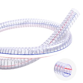 QuQuyi 1-1/2 Inch ID x 1-3/4 Inch OD Heavy-Duty Steel Wire Suction PVC Flexible Tubing High Pressure UV Chemical Resistant Thick Vinyl Hose Tube, 10 FT