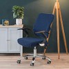 Chair Cover Office Stretch Chair Seat Removable Washable (Dark Blue)