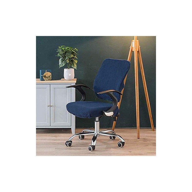 Chair Cover Office Stretch Chair Seat Removable Washable (Dark Blue)