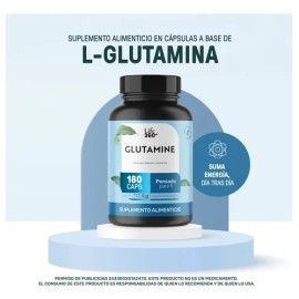 L-glutamina Life360+ Pure Glutamine 180 Cápsulas Magnesio Sin sabor